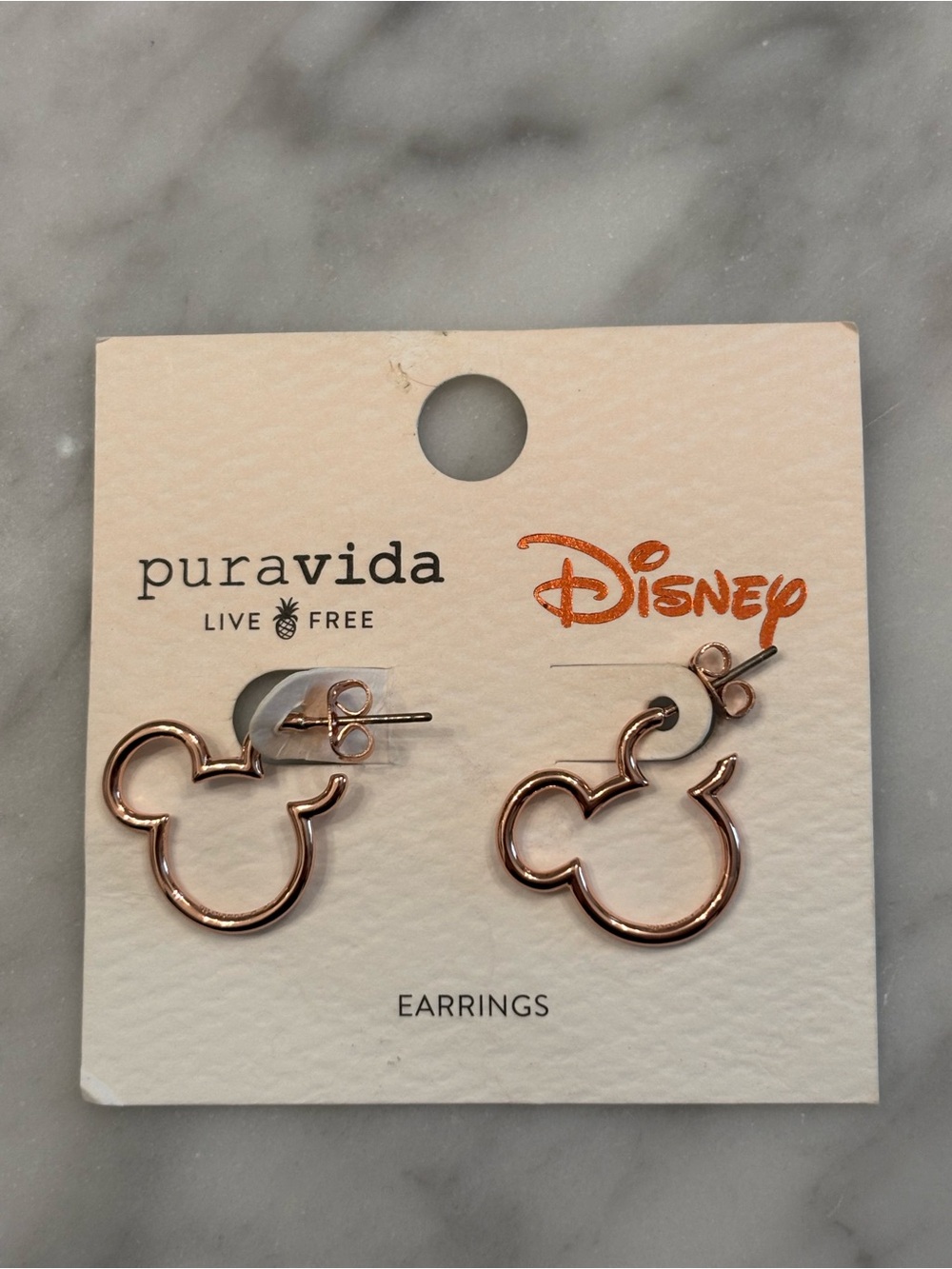 Rose Gold Mickey Outline Earrings